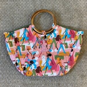 Neiman Marcous Bamboo Handle Mod Shopping Bag